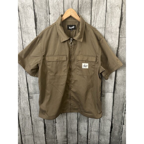 Welcome Nephilim Zip-Up Twill Work Shirt - Picture 1 of 5